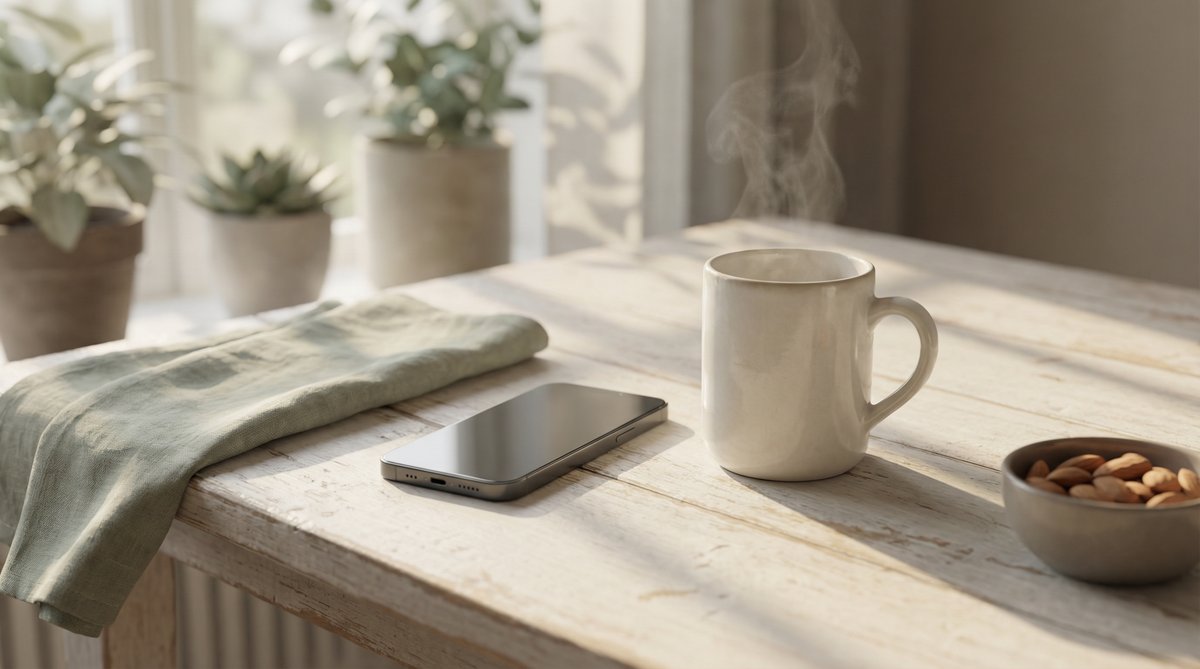 蘑菇视频 - 清晨温暖生活场景，木桌热茶，自然光感 - ncbpu5no.cn